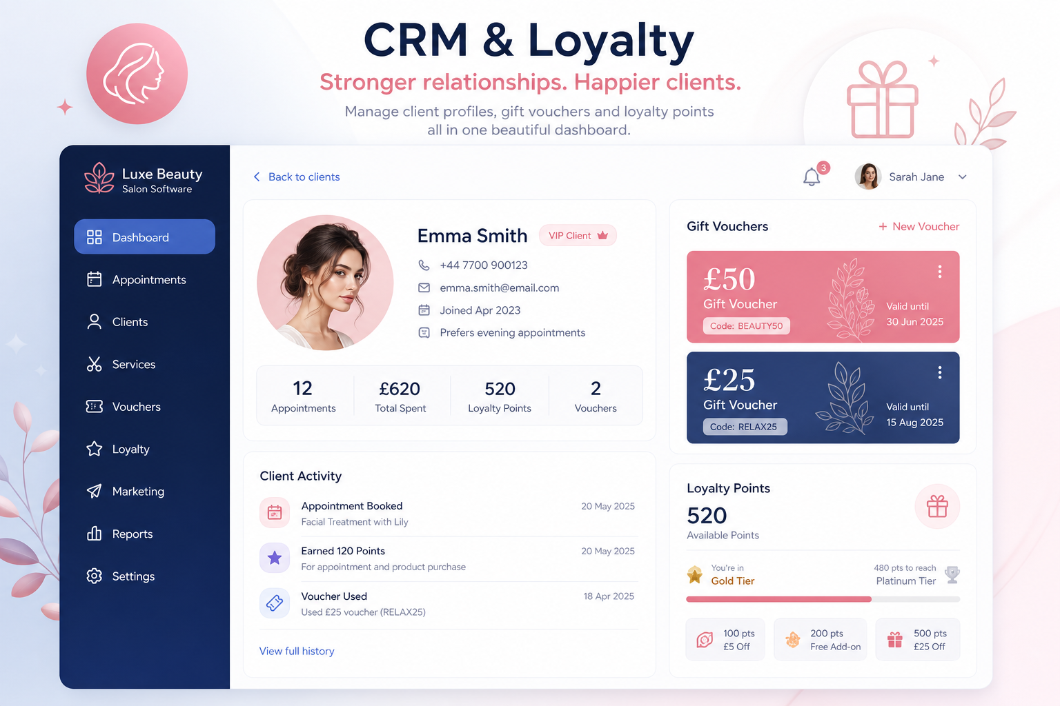 CRM dla salonu kosmetycznego – kartoteka klientów i bony